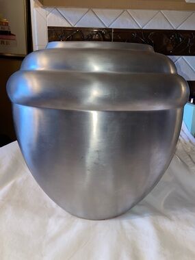 Vintage RARE Waterford Marquis heavy MCM pewter aluminum vase
